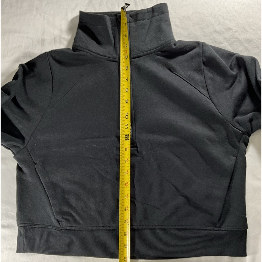 All In Motion Core Fleece 1/2 Zip Black Crop Jacket Women's Size Small - Picture 10 of 10